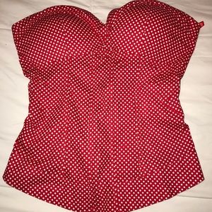 Red Polkadot Corset Top